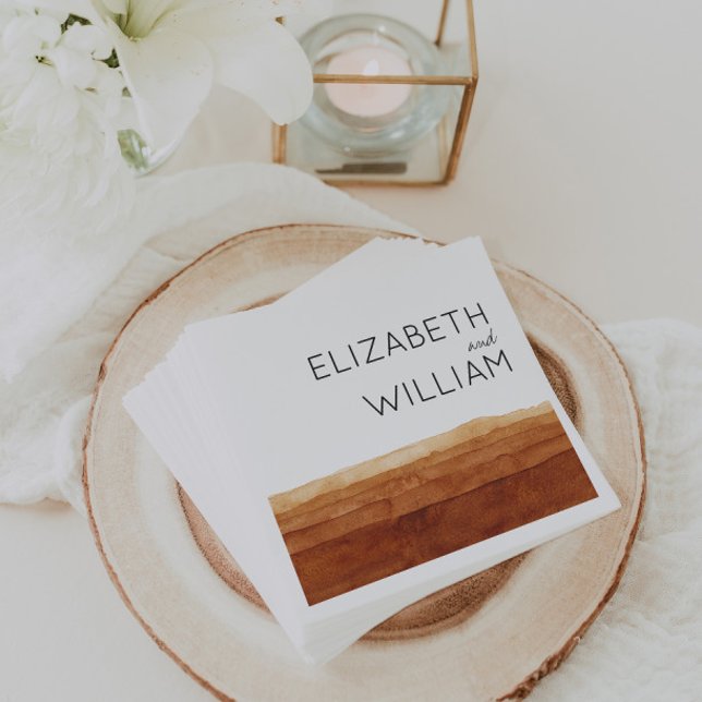  Boho Watercolor Abstract Desert Wedding  Napkin (Creator Uploaded)