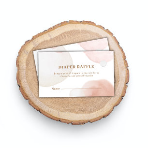 Boho Watercolor Abstract Diaper Raffle Baby Shower Enclosure Card