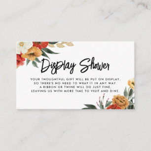 Boho Watercolor Anemone Botanical Display Shower Enclosure Card