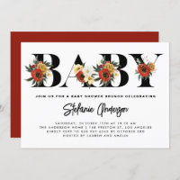 Boho Watercolor Anemone Botanical Fall Baby Brunch