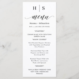 Boho Watercolor Autumn Flowers Menu