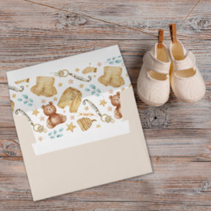 Boho Watercolor Baby Clothes Baby Shower Envelope