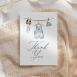 Boho Watercolor Baby Clothes Boy Baby Shower Thank You Card<br><div class="desc">Say thank you to friends and family for attending your baby shower with these boho watercolor baby clothes thank you cards.</div>