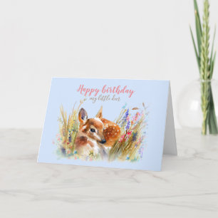Boho Watercolor Baby Deer Greeting Card