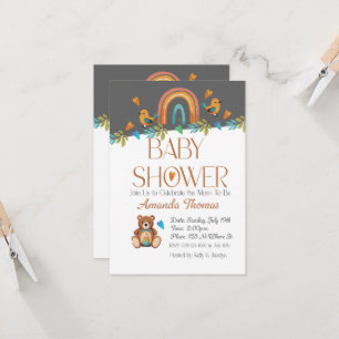 BOHO Watercolor Baby Shower Invitation