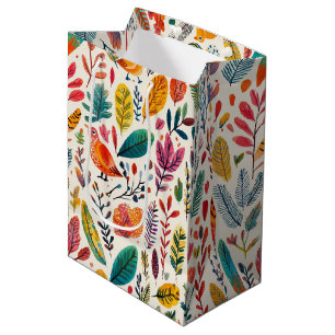 Boho Watercolor Birds – Artistic Nature-Inspired 2 Medium Gift Bag