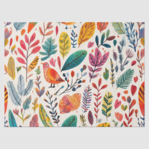 Boho Watercolor Birds – Artistic Nature-Inspired Tissue Paper