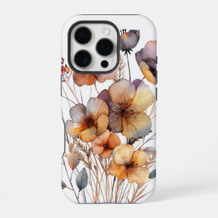 Boho Watercolor Botanical Floral iPhone 16 Pro Case