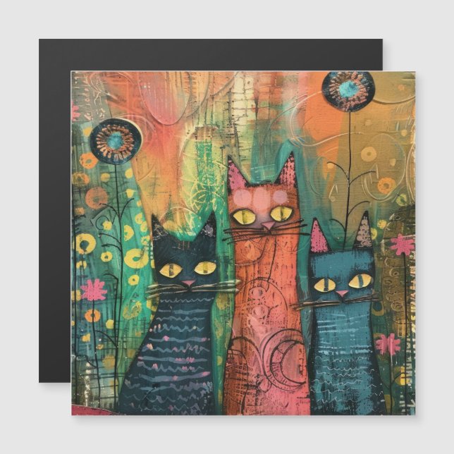 Boho Watercolor Cats – Earthy Feline Art (Front/Back)
