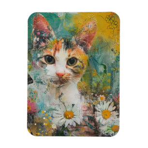 Boho Watercolor Cats – Earthy Feline Art (3) Magnet