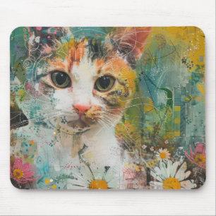 Boho Watercolor Cats – Earthy Feline Art (3) Mouse Pad
