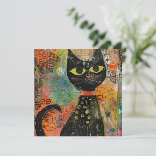 Boho Watercolor Cats – Earthy Feline Art (7) (Standing Front)