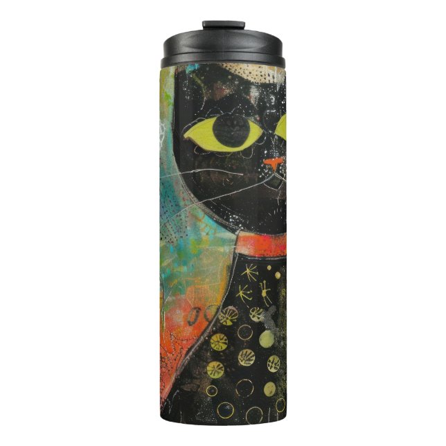 Boho Watercolor Cats – Earthy Feline Art (7) Thermal Tumbler (Front)