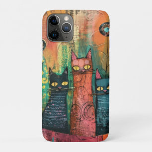 Boho Watercolor Cats – Earthy Feline Art Case-Mate iPhone Case