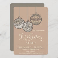 Boho watercolor Christmas balls corporate Holiday