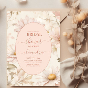 Boho Watercolor Daisy Bridal Shower Invitation