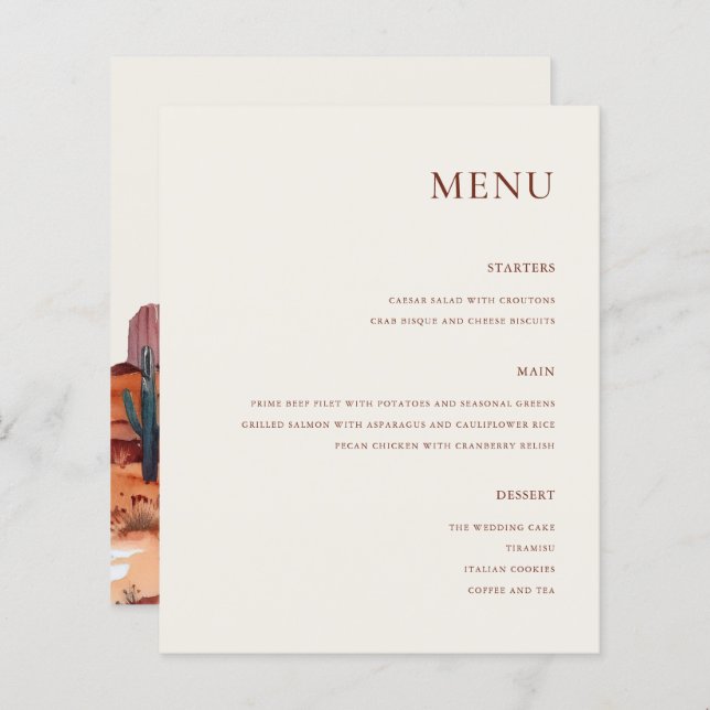 Boho Watercolor Desert Wedding (Front/Back)