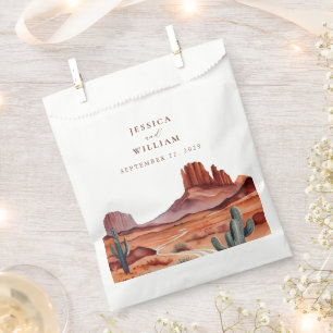 Boho Watercolor Desert Wedding Favour Bags