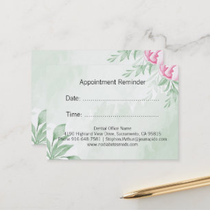 Boho Watercolor Eucalyptus Greenery Appointment Card