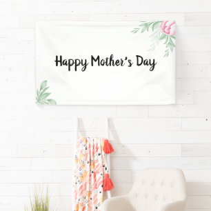 Boho Watercolor Eucalyptus Greenery Mothers Day Banner