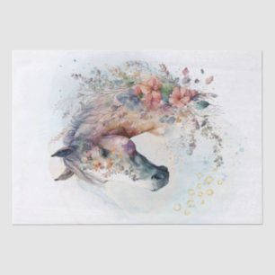 Boho Watercolor Floral Horse Tissue Paper