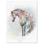 Boho Watercolor Floral Horse