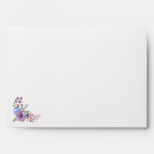 Boho Watercolor Floral Lilac & Teal Personalise Envelope