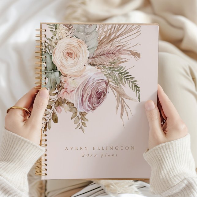 Boho Watercolor Floral Personalised Name Year Planner (Creator Uploaded)