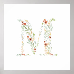 Boho Watercolor Floral  Poster