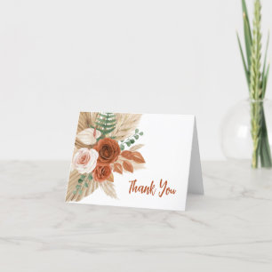 Boho Watercolor Floral Thank You Card