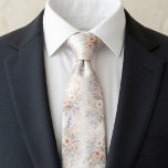 Boho Watercolor Floral  Tie<br><div class="desc">This beautiful boho-inspired necktie features a delicate watercolor floral design with soft pink roses, lilac blossoms, and dainty wildflowers gently scattered across a light, airy cream background. The soft, romantic, and artistic pattern has a lovely bohemian feel while remaining elegant and wearable. Perfect for spring and summer weddings, garden ceremonies,...</div>