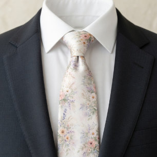 Boho Watercolor Floral  Tie