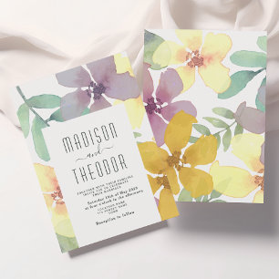 Boho Watercolor Floral Wedding Invitation
