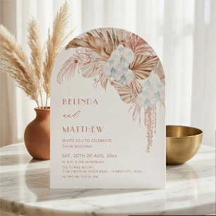 Boho Watercolor Flowers Casual Wedding Invitation