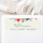 Boho Watercolor Flowers Modern Elegant Address