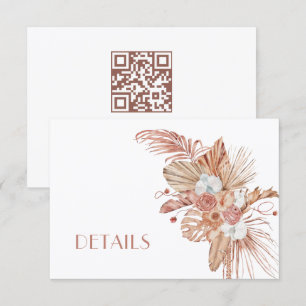 Boho Watercolor Flowers Wedding Details Enclosure Card