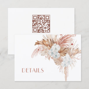 Boho Watercolor Flowers Wedding Details Enclosure Card