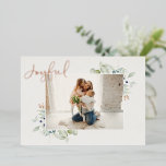 Boho Watercolor Greenery Joyful<br><div class="desc">This is a foil joyful Christmas double sided flat card featuring beautiful typography and watercolor greenery. Features 4 photos in total. Photos by prostooleh / Freepik.</div>