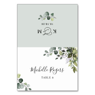 Boho Watercolor Greenery Wedding Place Cards