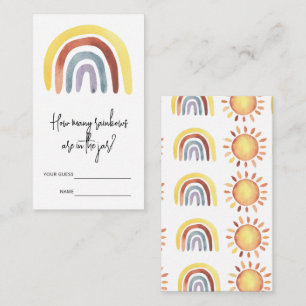Boho Watercolor How many rainbows are in the jar Enclosure Card
