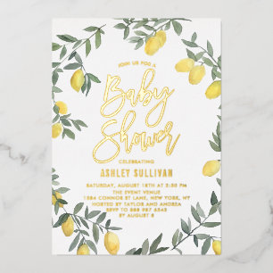 Boho Watercolor Lemon Wreath Baby Shower