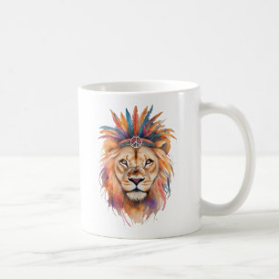 Boho Watercolor Lion Mug Majestic & Artistic Ani