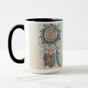 Boho Watercolor Mandala Dreamcatcher Mug