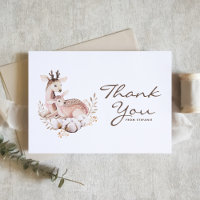 Boho Watercolor Mummy and Baby Deer Woodland