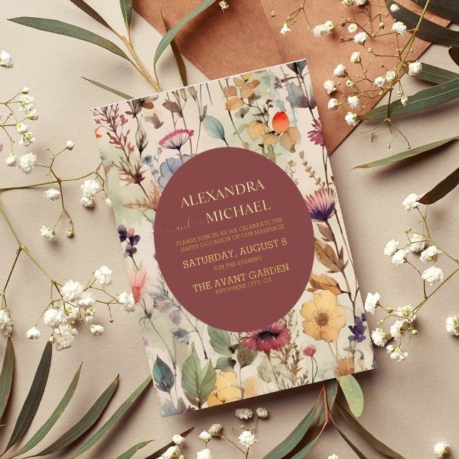 Boho Watercolor Muted Tones Wildflowers Wedding (Creator Uploaded)