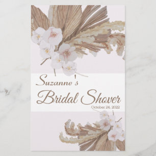 Boho Watercolor Pampas Grass Bridal Shower Game