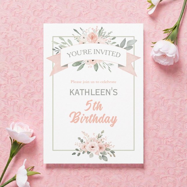 Boho Watercolor Peach & Teal Birthday  Invitation (Creator Uploaded)