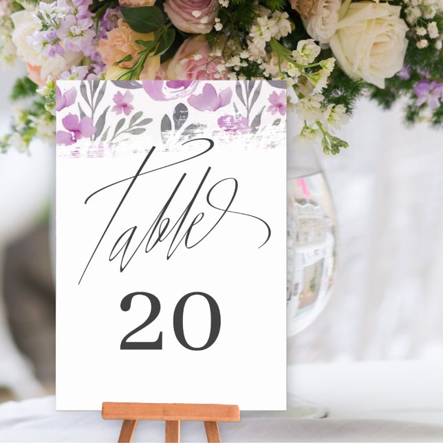 Boho Watercolor Peony Pink Table Number (Creator Uploaded)