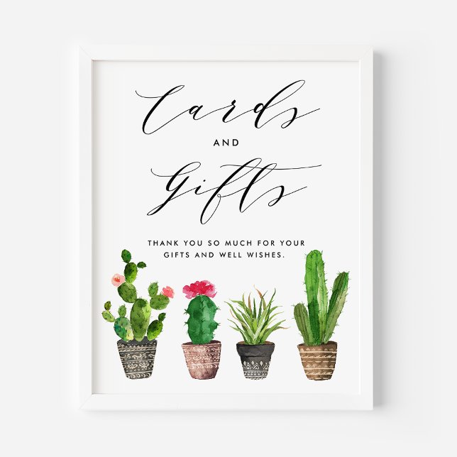 Boho Watercolor Potted Cactus Cards and Gifts Poster (Creator Uploaded)