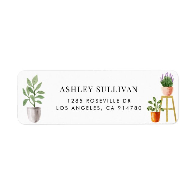 Boho Watercolor Potted Houseplants (Front)